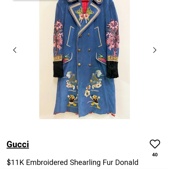 ♥️SOLD NWT Embroidered Duck Velvet Royal Celebrity luxurious Coat. XL - Picture 6 of 15